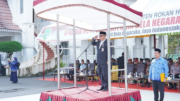 Sekda Rohil Bacakan Amanat Presiden di Hari Bela Negara ke-74 Tahun 
